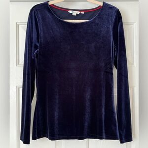 Boden Suki Velvet Top, Navy, size 8, new without tags.